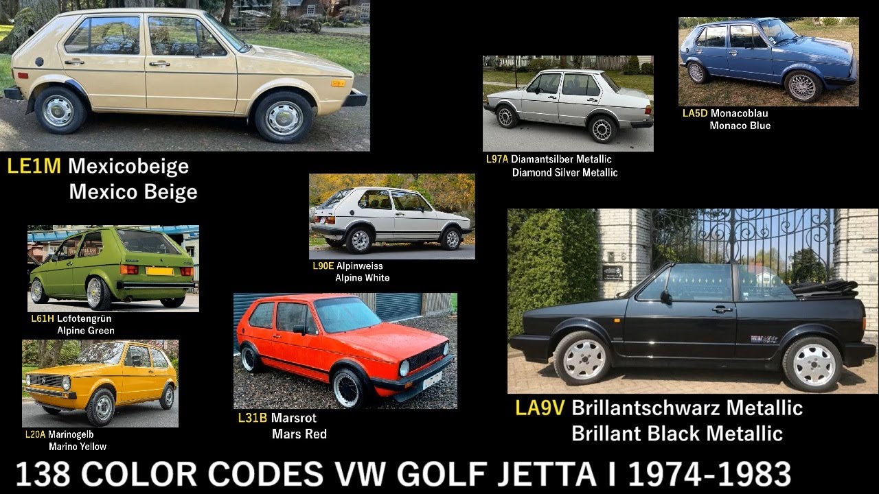 73. FACTORY COLORS VW GOLF JETTA I 1 MK1 1974 - 1983 (1993) - YouTube