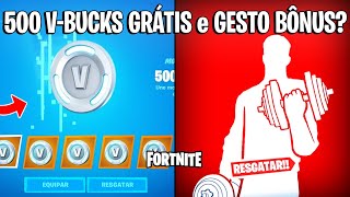 FORTNITE - 500 V-BUCKS GRÁTIS, GESTO BÔNUS e MAPA NEVE?