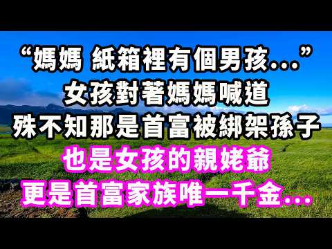 “媽媽，紙箱裡有個男孩...”女孩對著媽媽喊道，殊不知那是首富被綁架孫子，也是女孩的親姥爺，更是首富家族唯一千金...#爽文#大女主#現實情感#家庭