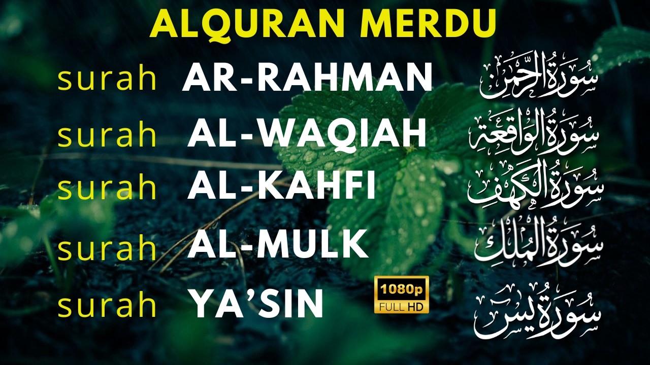 Murottal AlQuran Merdu | Surat Al Waqiah, Al Kahfi, Ar Rahman, Al Mulk, Yasin Buat Hati Lebih tenang