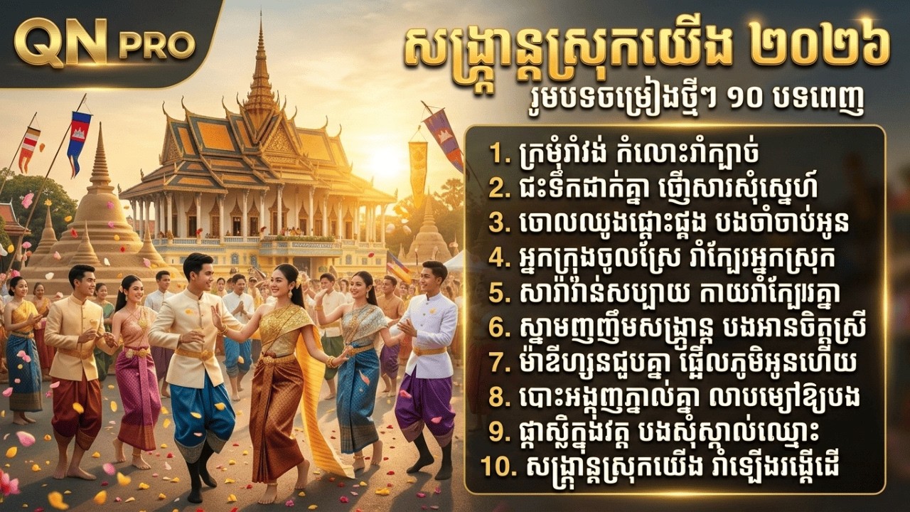 សង្ក្រាន្តស្រុកយើង! 💦🌸 កំពូលបទឡាំលាវ-រាំវង់-ម៉ាឌីហ្សូន ៥បទពេញ រាំសប្បាយៗ | Khmer New Year | QN PRO