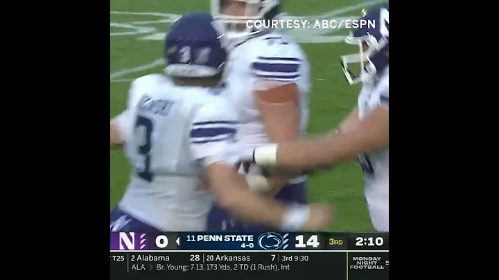 Northwestern WR Jacob Gill TD at Penn State | Big ...