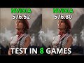 Nvidia Drivers 576.52 vs 576.80 | Test in 8 Games