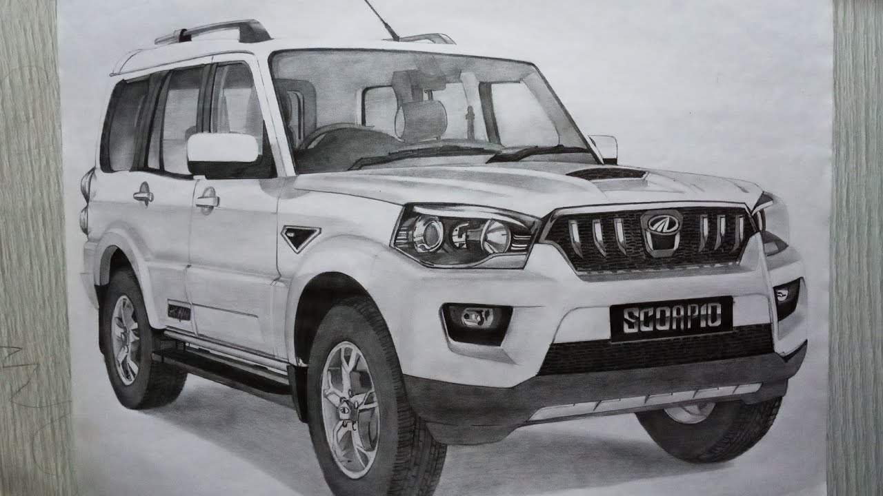 How To Draw A Mahindra Scorpio  YouTube