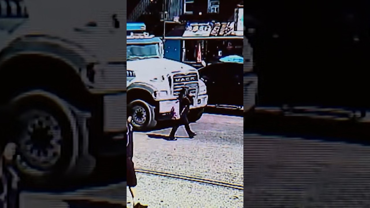 Girl walks away unscathed after getting run over by truck