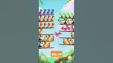 Birdsort Puzzle Game : Level 219 #birdsort #puzzle #glance #braingames #shorts #shortvideo