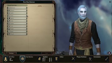 Pillars of Eternity 2 Choose Class Character Creation