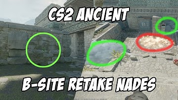 CS2 Ancient Retake B-site with these nades from one position