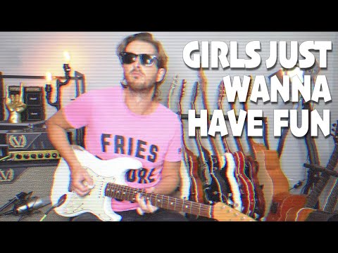 "Girls Just Wanna Have Fun" guitar lesson - 80's guitar riffs (Cyndi Lauper)