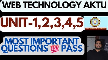 Web Technology Aktu Most important Questions | Aktu Web Technology Btech 3rd Year Question