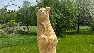Chainsaw Carving for beginners…quick tutorial 🐻 #youtube #chainsawcarving #howto #carving