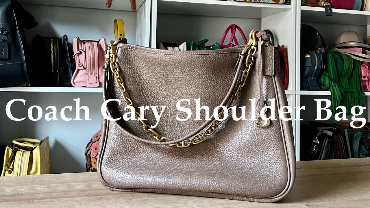 Coach Coated Canvas Signature Cary Shoulder Bag: Handbags