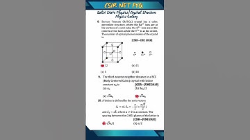 CSIR NET Topic Wise Q & A || Solid State Physics || Crystal Structure 🎯#csirnet #net #set #gate #iit