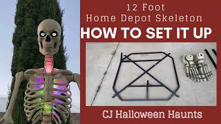 12 Foot Home Depot Skeleton- Step-By-Step Instructions #halloween #homedepothalloween