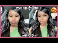 SWOOP WITH CURLS STEP BY STEP WIG INSTALL! | Unice Hair