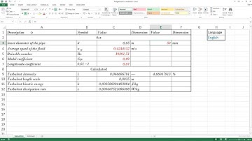 k e turbulent model calculation table