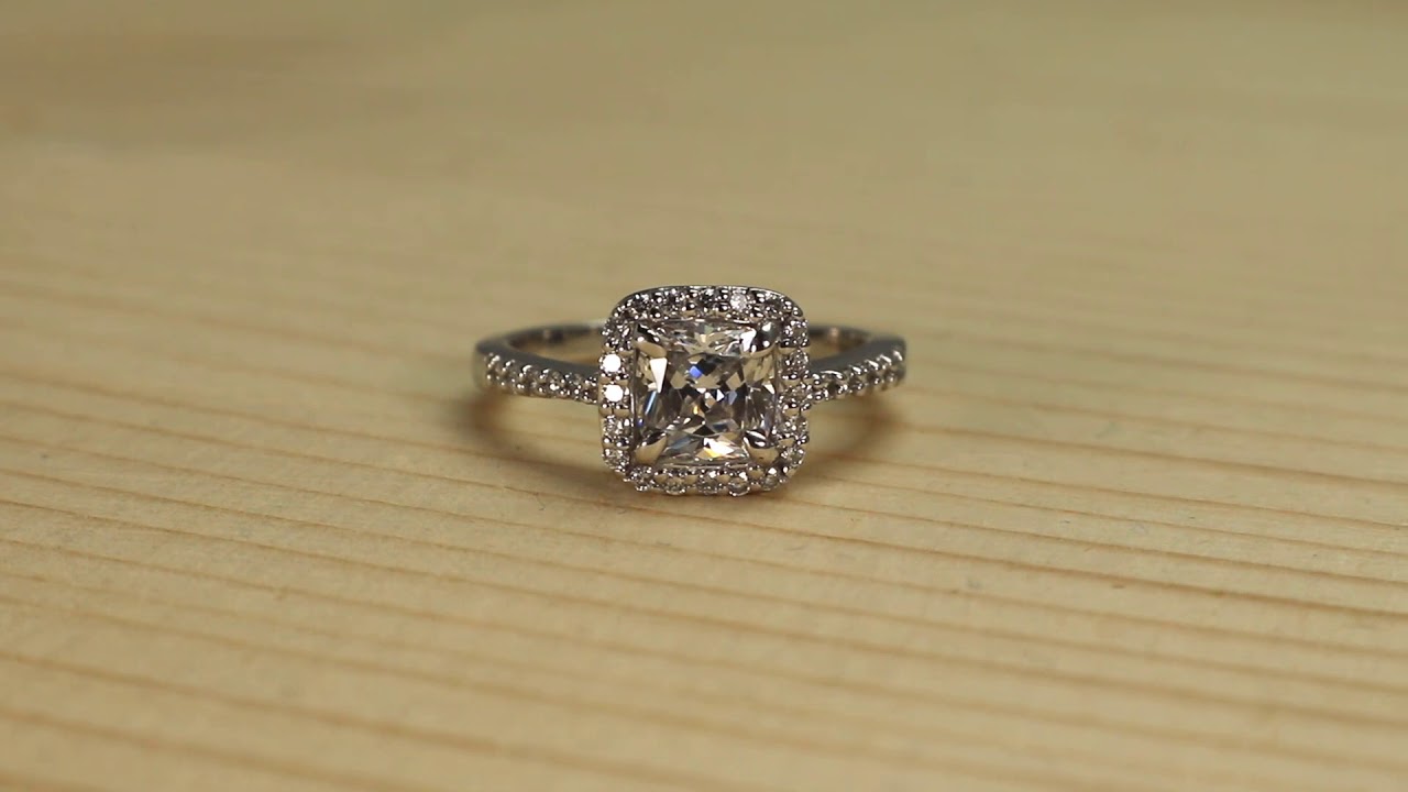 Cushy Engagement Ring with 1.25 Carat Eco Diamond® Simulant Center and ...