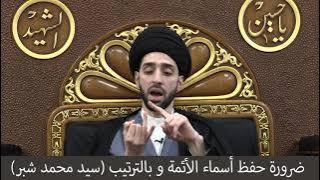 ضرورة حفظ أسماء الأئمة وبالترتيب - سيد محمد شبر