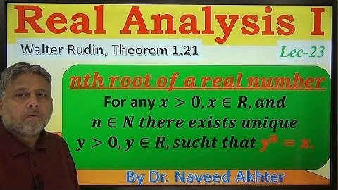 For any positive real x and positive integer n, x has unique nth root. Lec-23