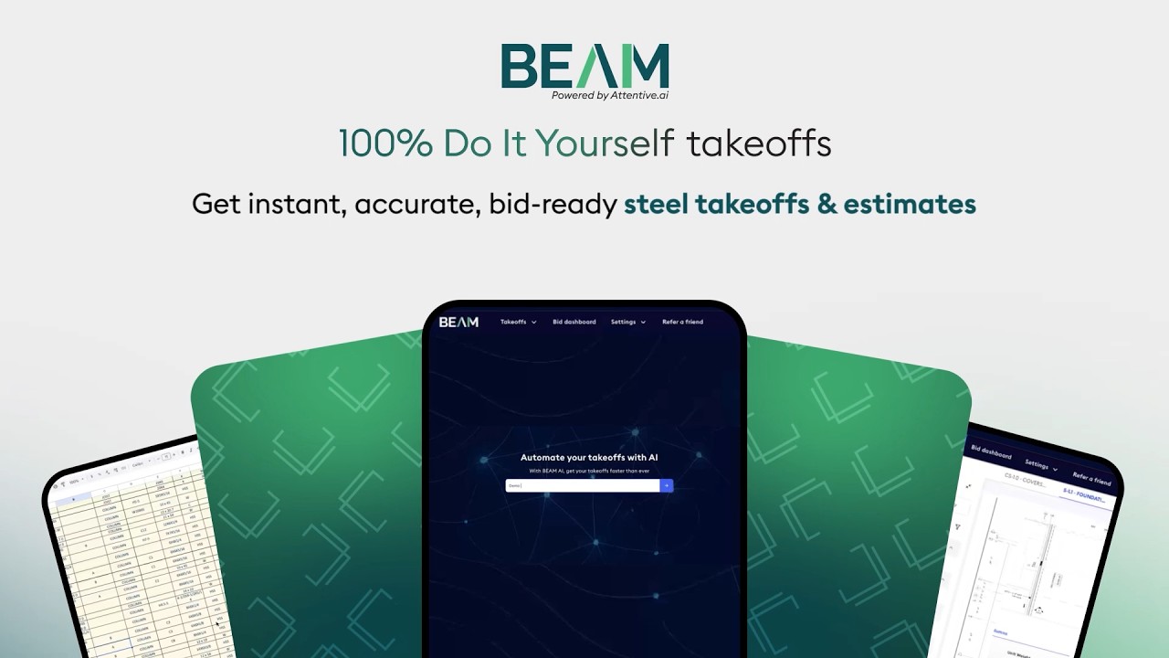 Get Instant Structural Steel Takeoffs and Estimates With Beam AI | Watch it in Action