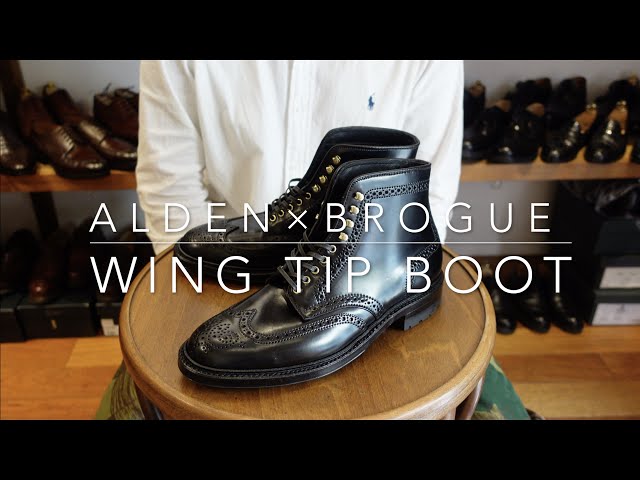 オールデン D0836HC ウイングチップブーツ ブラックコードバン BROGUE 