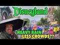 Huge Rainstorm at Disneyland &amp; Crowds..Does Anyone Leave? Has the Reservation System Changed Things?
