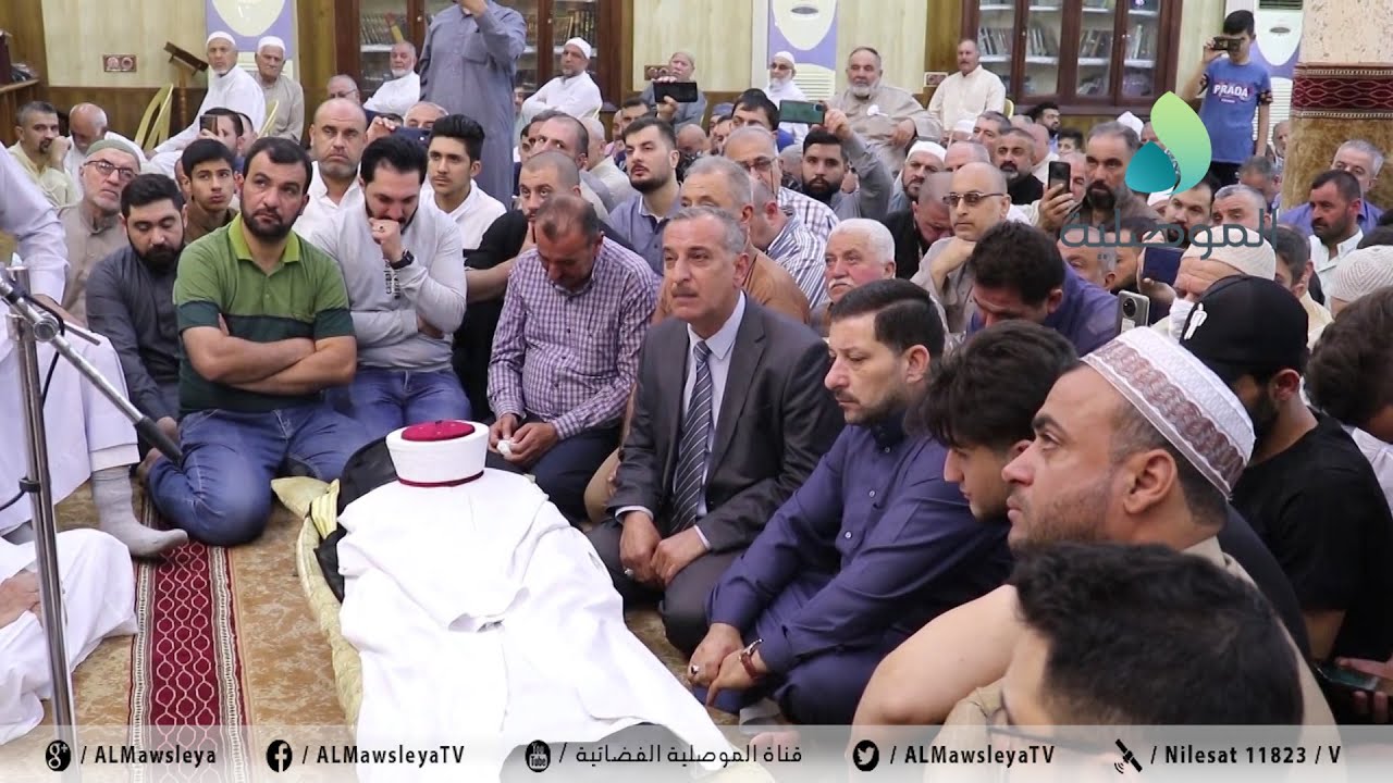 تشييع جثمان الشيخ الراحل حازم الطائي الى مثواه الاخير بمقبرة التلفزيون وسط حضور كبار علماء الموصل
