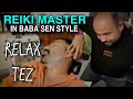 Reiki master head massage therapy focused hand massage deep tissue in his old style asmr relax