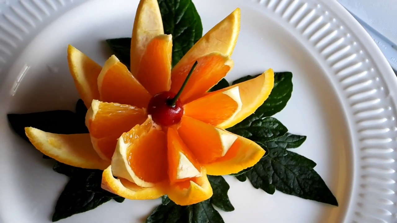 Ukiran Bunga Jeruk - Sayuran Ukiran Hiasan - Dekorasi Makanan
