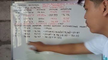 Finding the area of lot using Double Meridian Distance (DMD)