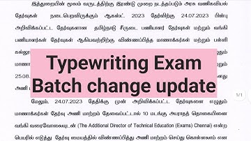 Typewriting Exam Batch change How to change typewriting Exam Batch