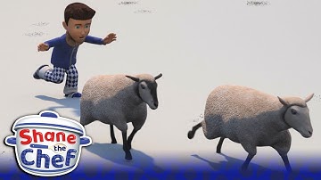 🐑 ❄️ Shane Helps Maggie Herd Sheep in the Snow | Shane the Chef Christmas Animation Clips