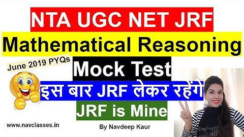NTA NET JRF Mock Test 46 || Mathematical Reasoning Paper 1|| By Navdeep Kaur