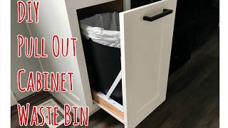 DIY EASY Hidden Pull Out Trash Waste Bin In Kitchen Cabinet Budget Friendly | DIY Home Projects