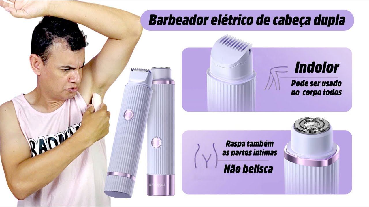 DEPILADOR ELÉTRICO FEMININO COM 2 CABEÇAS, da Shopee - Fubá online