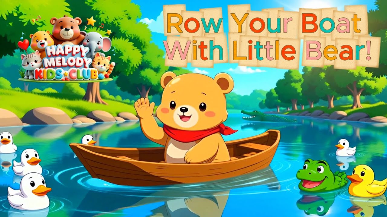 Row Row Row Your Boat – Cute Bear Boat Adventure | Kids Animation & Nursery Rhyme