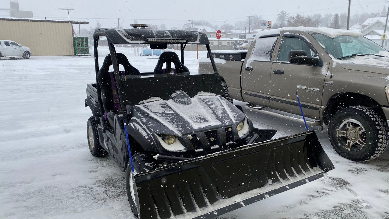 08 Yamaha Rhino snow plow YouTube