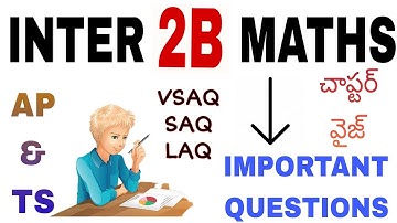 Inter maths 2b chapter wise important questions || Ap and Ts Maths 2b important questions | Maths 2b