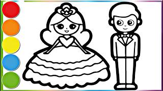 Wedding Bride and Groom Coloring Page Coloring Book