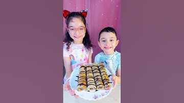 Children Kids Make Delicious Banana Pancakes with Kinder Bueno Chocolate #trending #viralvideo #kids