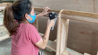 Woodworking Plan Of Female Carpenter // How To Build Kitchen Cabinets From Beautiful Wood Granit