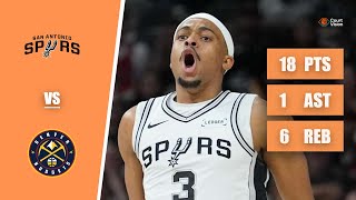 Keldon Johnson - 18 Points, 1 Ist, 6 Rebounds Vs Nuggets - 2025-26 Regular Season