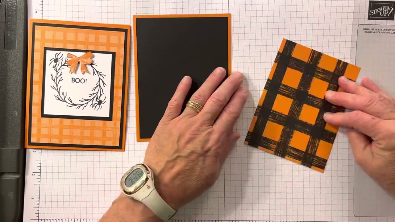 Simple stamping using Cottage Wreath stamp set, patterned paper, card stock and ink!