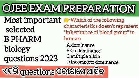 Ojee entrance preparation for b pharmacy 2023।Ojee previous year questions biology