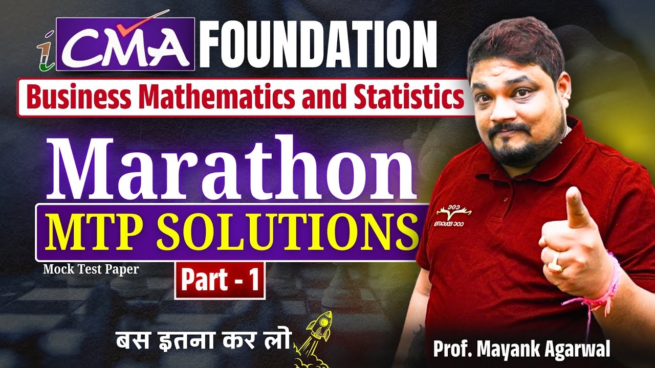 Cma Math Excersize CMA Foundation | Mathematics MTP Solutions Marathon | Questions ...