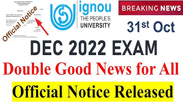 {Big Breaking News } Double Good News For IGNOU Students | Official Notice Released for Assignment