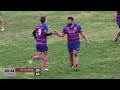 Rugby | Ball falls off tee once the charge down begun, kicker had to improvise!