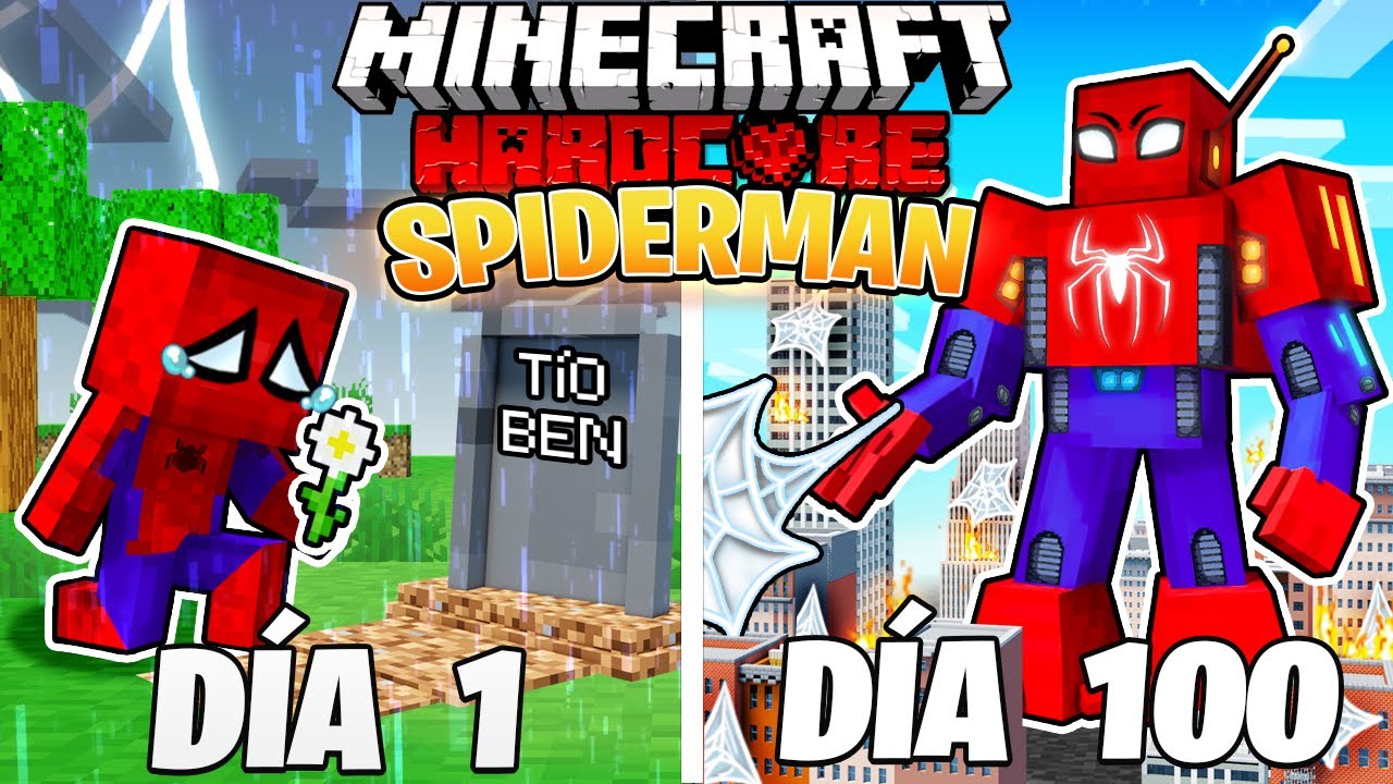 SOBREVIVÍ 100 DÍAS como SPIDERMAN en MINECRAFT HARDCORE!
