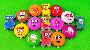 Cleaning Numberblocks & Colourblocks Rainbow CLAY Cake Shapes! Mixing SLIME Satisfying ASMR Videos