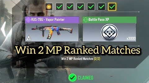 Call Of Duty Mobile Win 2 MP Ranked Matches Task Complete